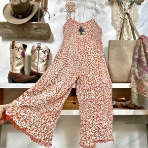 Anthropologie Patrons of Peace sweet floral boho jumpsuit w prairie Country vibe